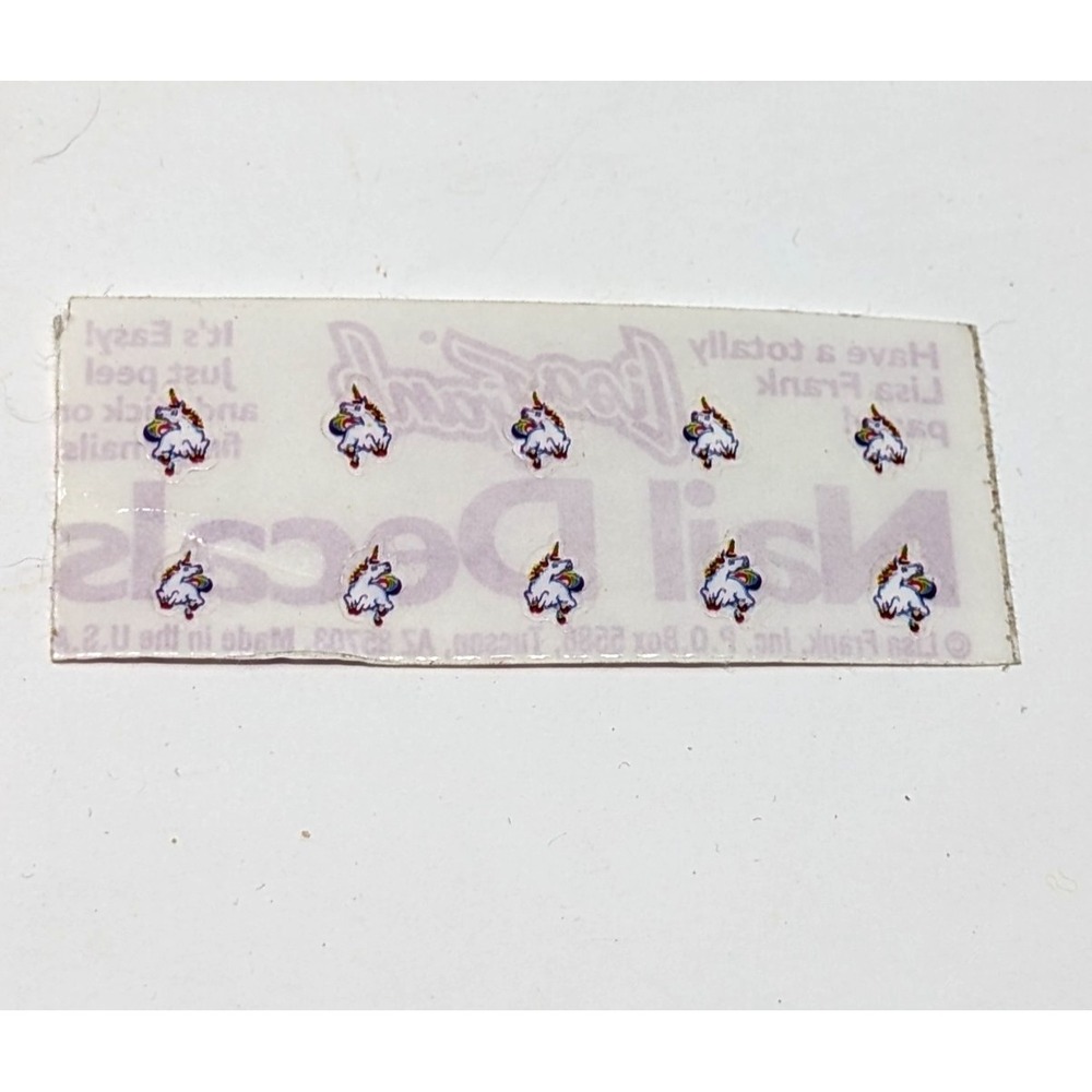 Vintage 1980's Lisa Frank Nail Stickers Decals Unicorns Rainbow Y2K Fun Twee‎